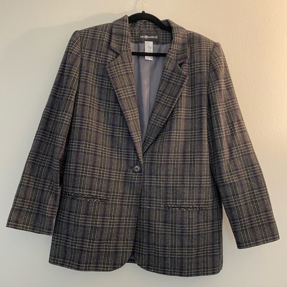 Vintage Sag Harbor Plaid Blazer - Picture 1 of 2